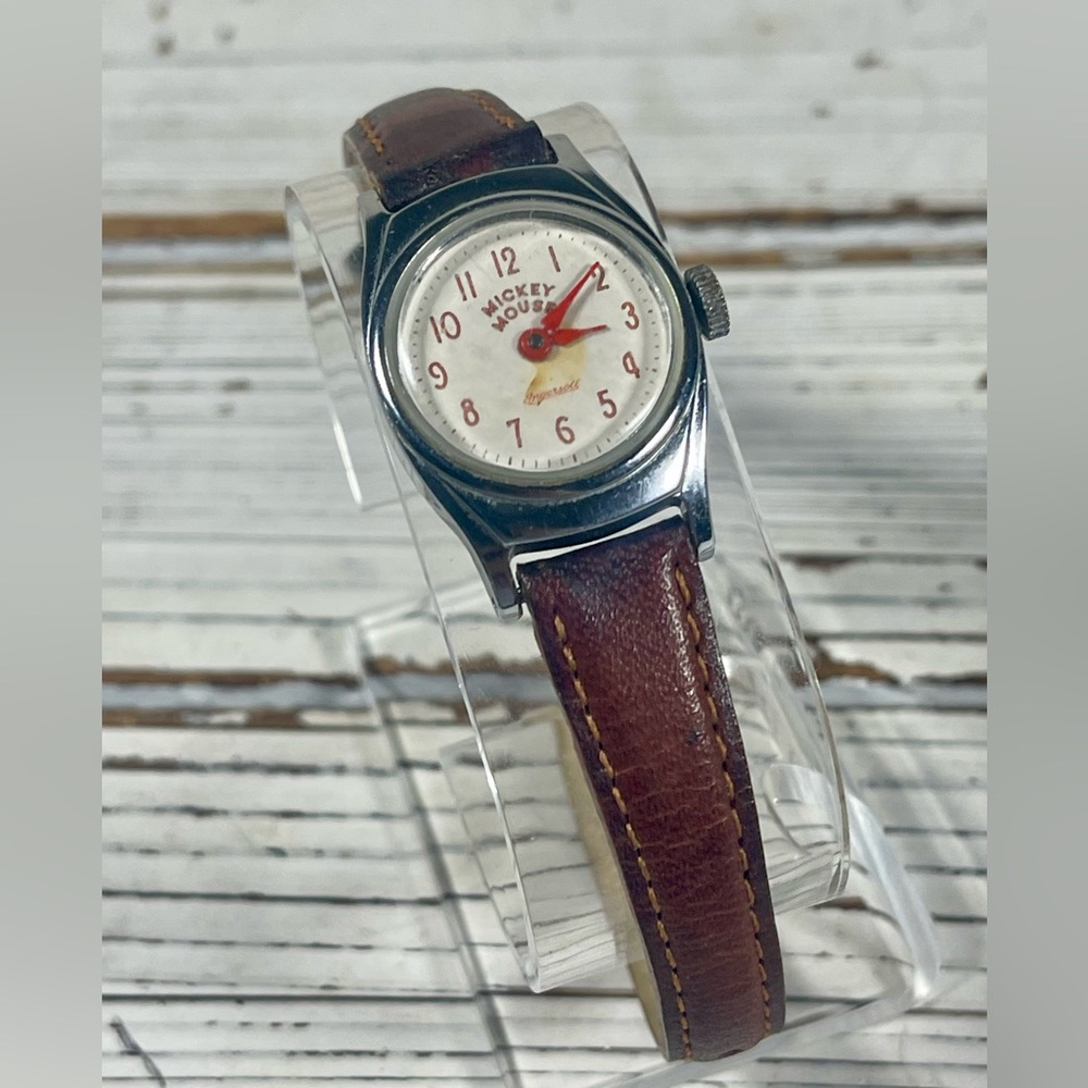 WORKING Vintage Ingersoll Mickey Mouse Watch USA Unisex Hand‎ Wind Disney